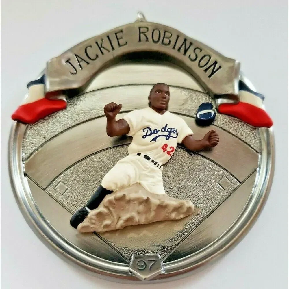 1997 Hallmark Jackie Robinson 4th  Baseball Heroes Series Ornament NIB U109/6202
